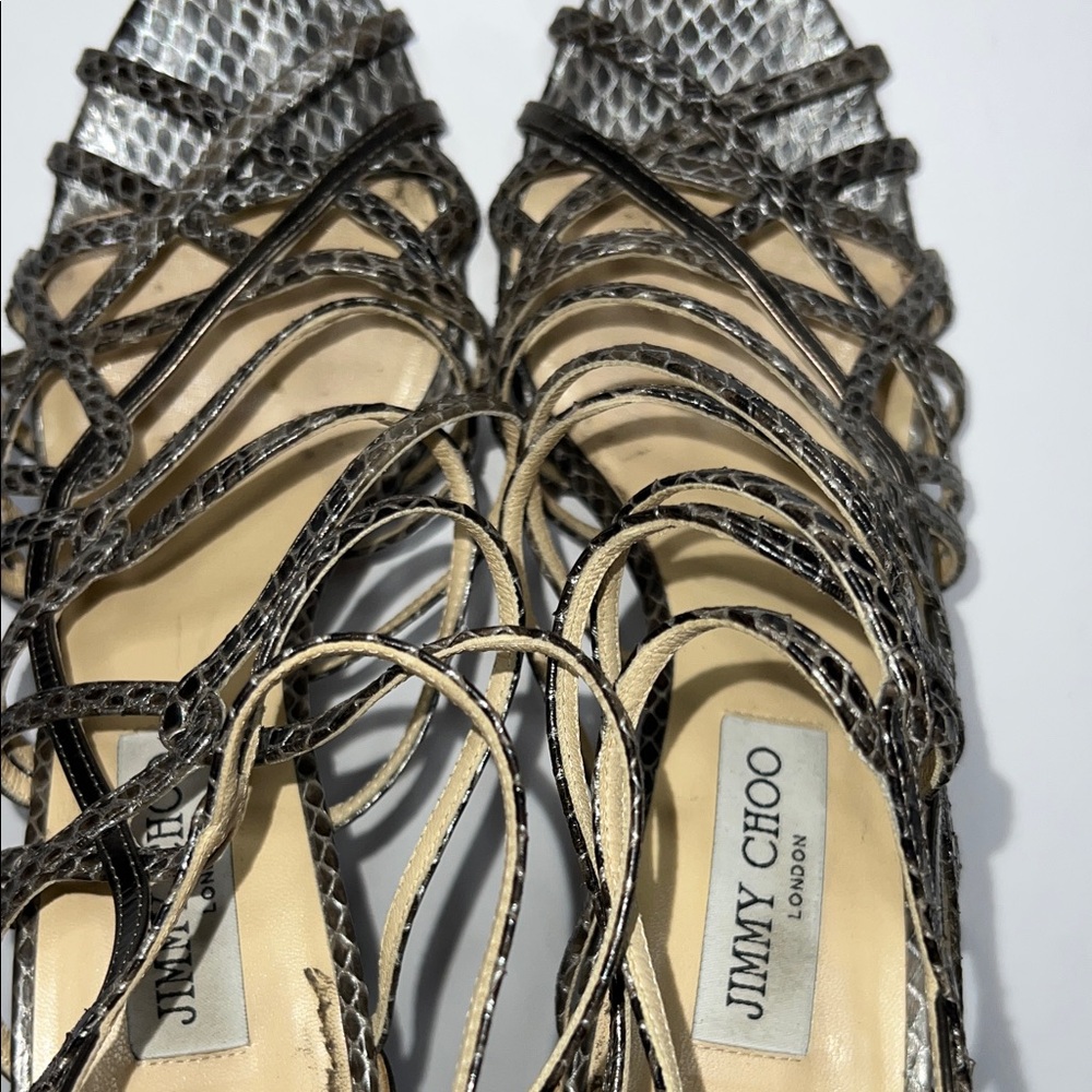 Jimmy Choo Black Snakeskin Heels Women’s size 39 - Picture 9 of 11